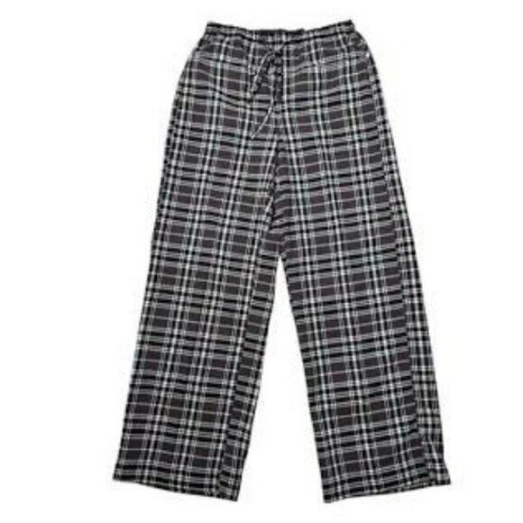 NEW FREE PEOPLE HUDSON CANYON CHARCOAL COMBO SLOUCHY PLAID COTTON PANTS MEDIUM - Picture 4 of 12